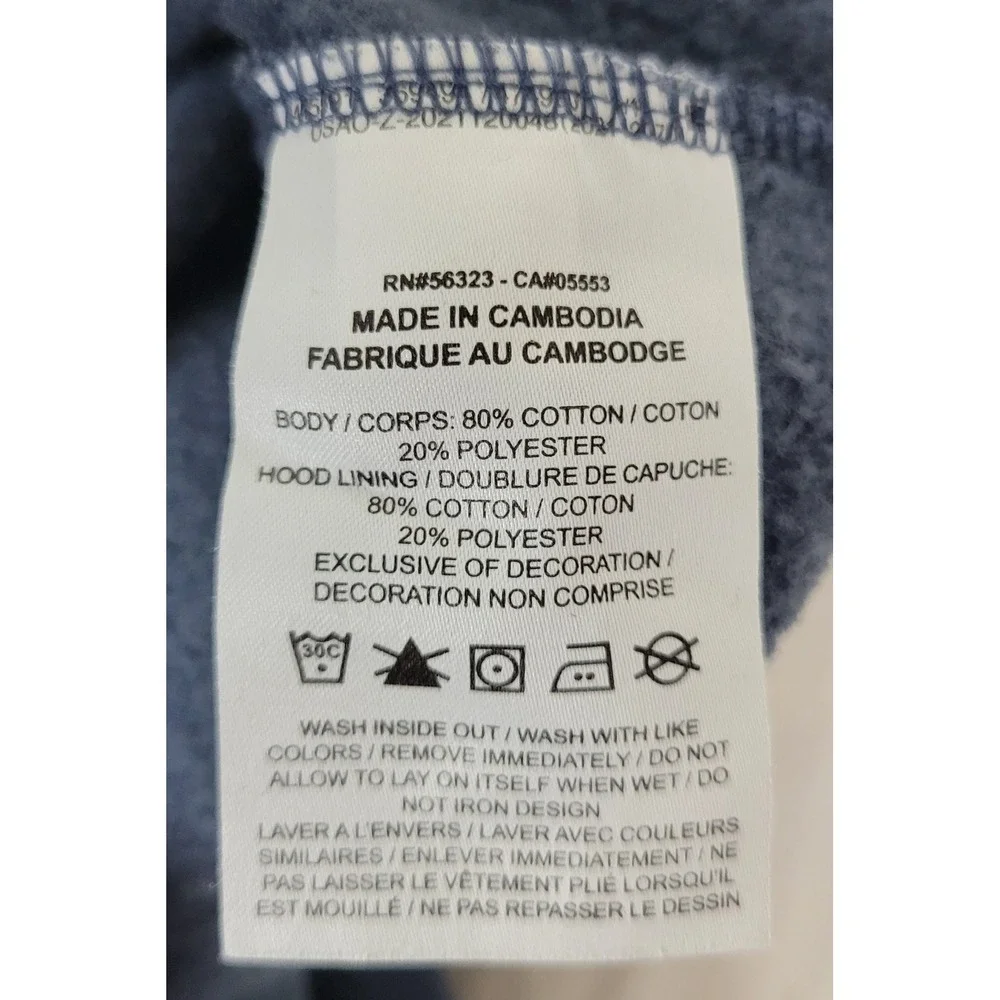 Nike Swoosh Double Logo Hoodie Womens Blue White Contrast Stitch DR6199-437 M